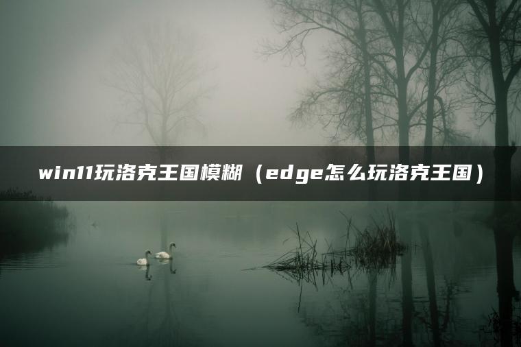 win11玩洛克王国模糊（edge怎么玩洛克王国）